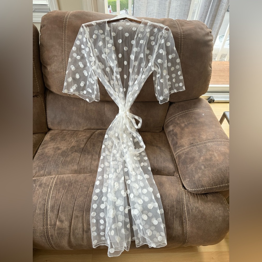 Sheer White Kimono Swim Coverup